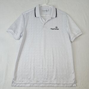 Sergio Tacchini Men's Size Small Geo Polo Short Sleeve Shirt White